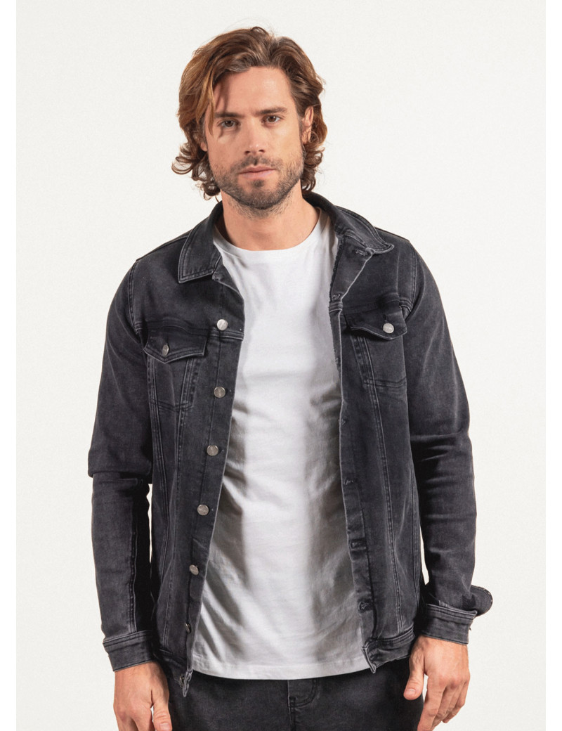 HBT DENIM CHIC | ENZO BLOUSON HOMME DENIM NOIR