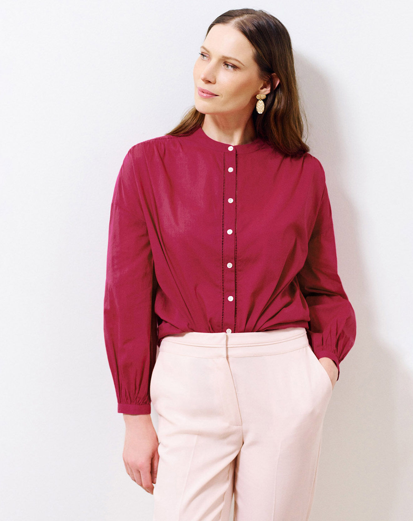 Caroll Chemise en Popeline Clarisse groseille