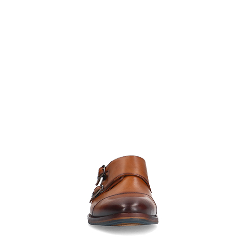Cognac leren gespschoenen