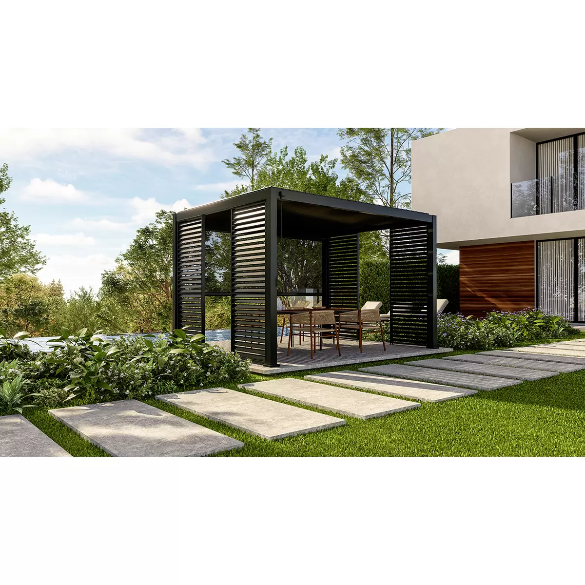 Pavillon Deluxe 400 x 300 cm anthrazit Anthrazit