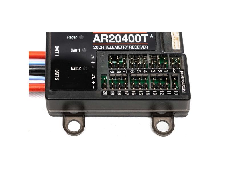 Spektrum Empfänger AR20400T Powersafe 20-Kanal DSMX Telemetriefähiger Empfänger mit Akkuweiche und 3 Satellitenempfänger