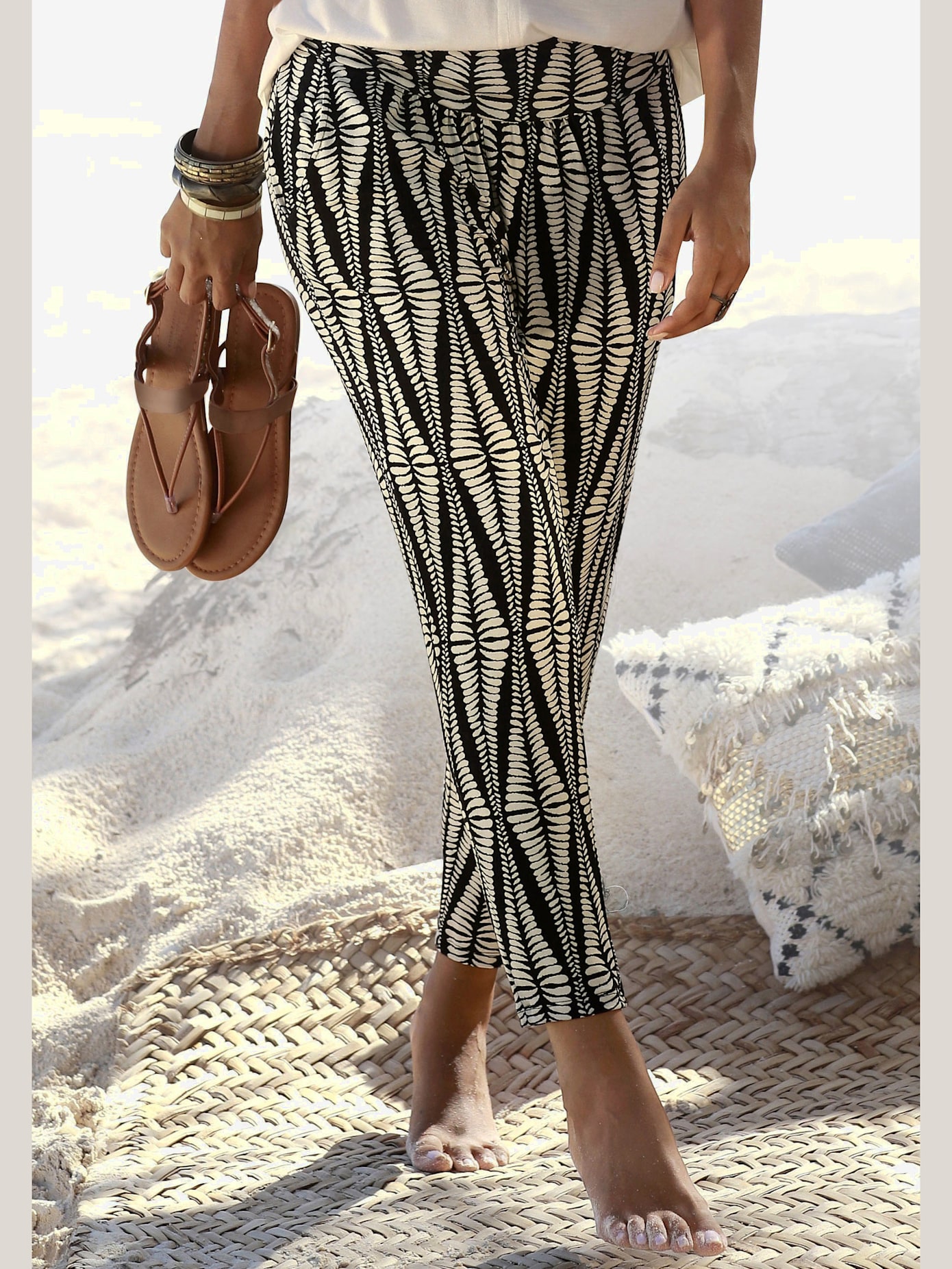Pantalon 7/8 pantalon d'été léger pour l'été