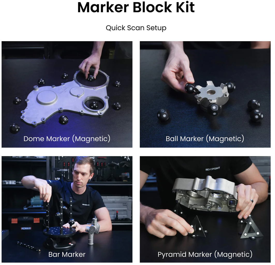 Revopoint  Marker Block Kit    Wiederverwendbare Marker für einen zuverlässigeren Scanprozess