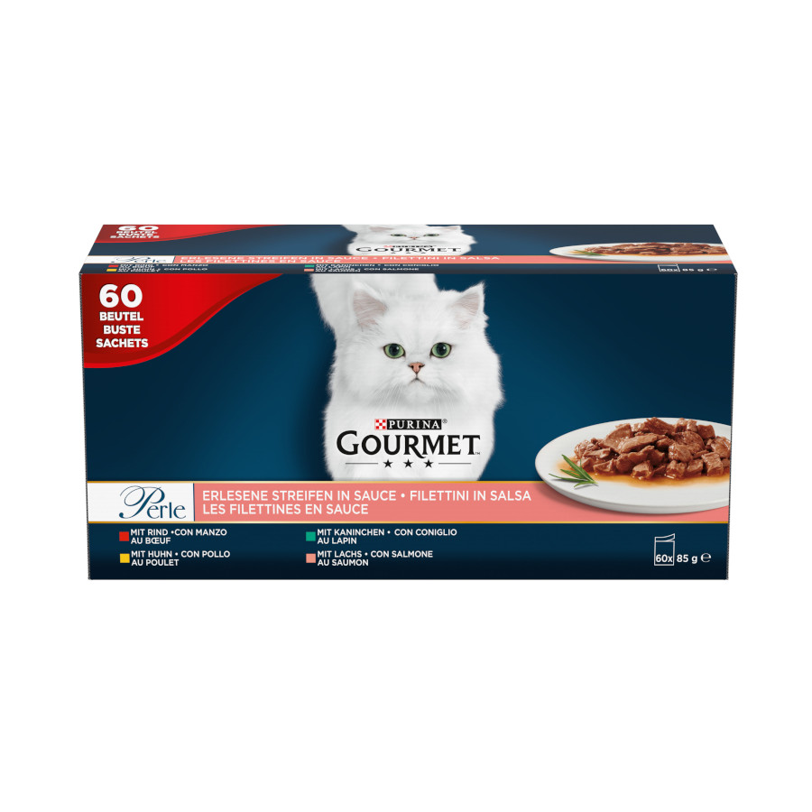 Sachês de flocos finos gourmet Perle em molho para gatos - Pacote múltiplo