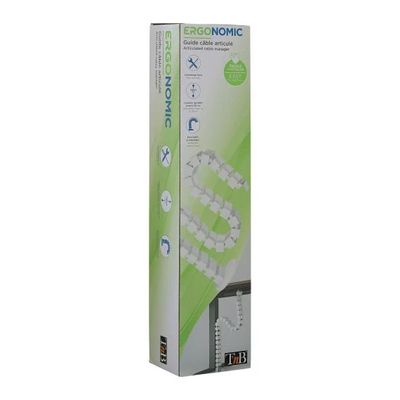 T'nB Ergonomic - Guide câble articulé avec base en métal - blanc