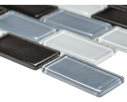Glasmozaïek CM B499 31x32,2 cm grijs/zwart