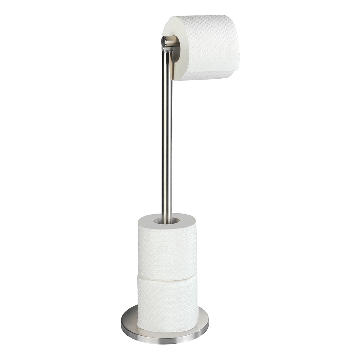 Wenko staande toiletrolhouder 2-in-1 RVS mat