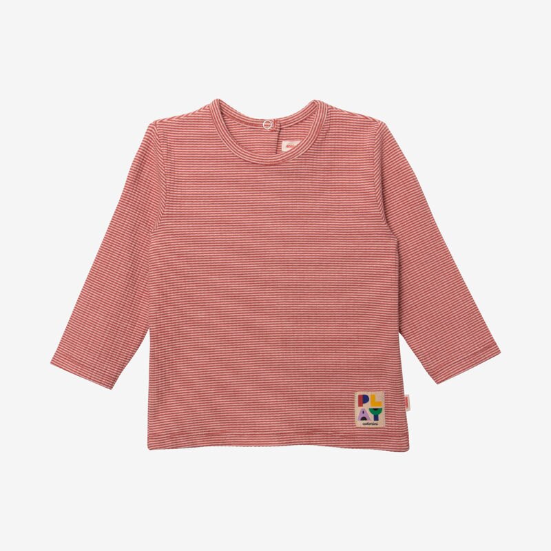 T-shirt bébé brique fines rayures rouge Catimini Rouge