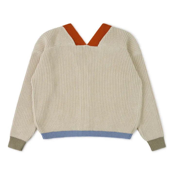 Matona Cardigan Color Block Coton Bio | Beige