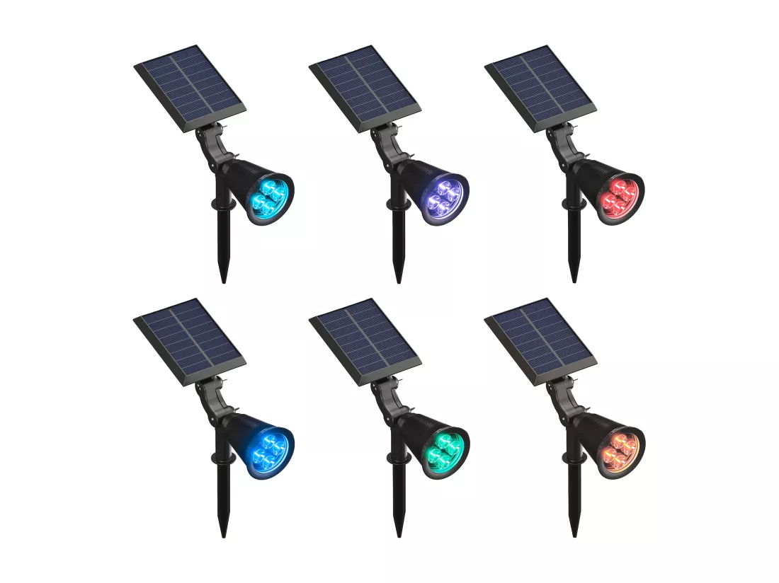 Balise ou applique solaire orientable - 300 lumens - Noir - SLATINE