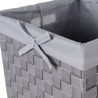 Panier à linge carré avec couvercle Stan gris