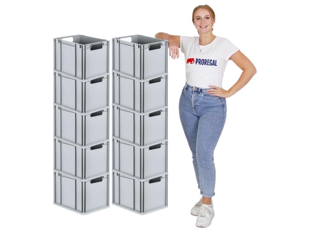 PROREGAL Eurobox Nextgen Economy Handgrepen Open HxBxD 32 x 30 x 40 cm 30 Liter Euro Container Transportbox Transportcontainer Stapelcontainer