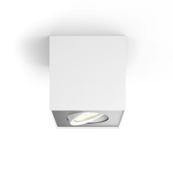 Philips opbouwspot Box wit - Incl 1X LED 4,5W WarmGlow dimbaar
