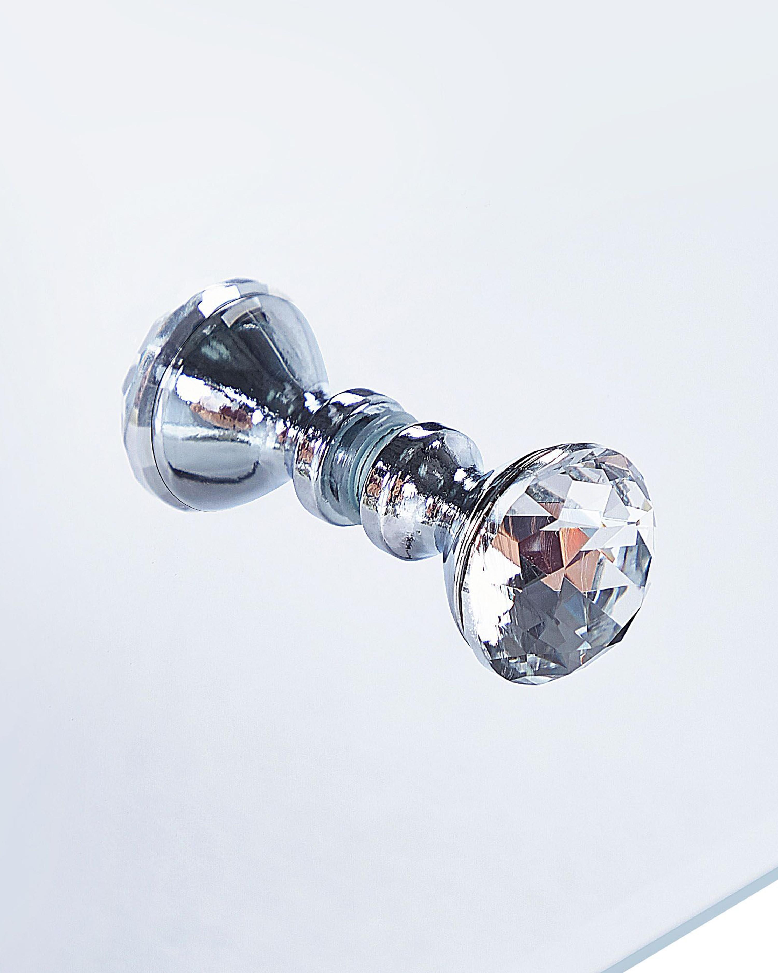 Nachtkastje met 3 laden LORRIS Glas Spiegelend zilver