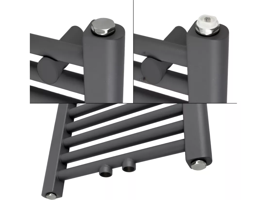 ECD Germany Radiateur de salle de bain Sahara - 400 x 1500 mm - anthracite - droit