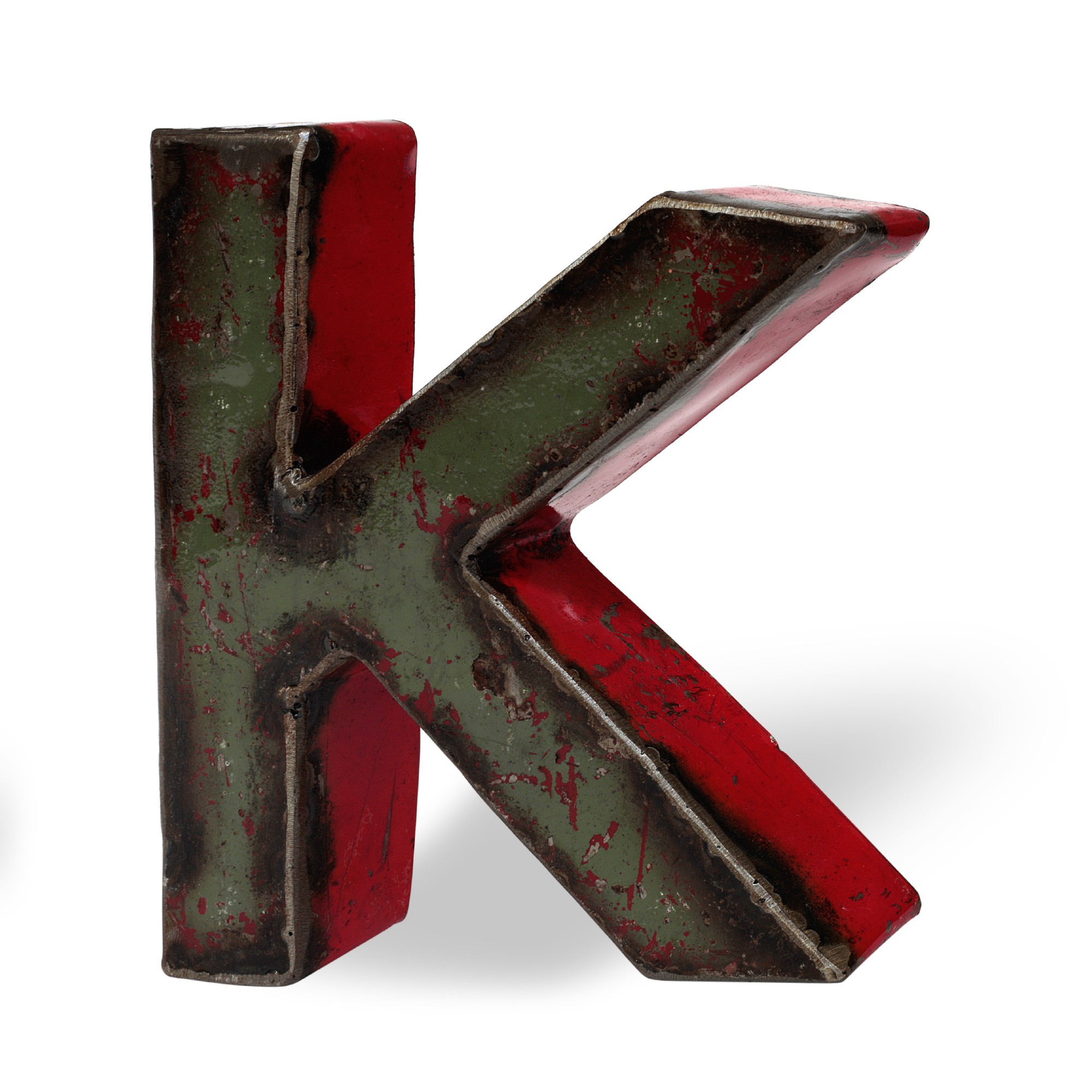 Metallbuchstabe 'K', multicolor, T 16 cm, B 20 cm, H 4 cm von fischer's lagerhaus