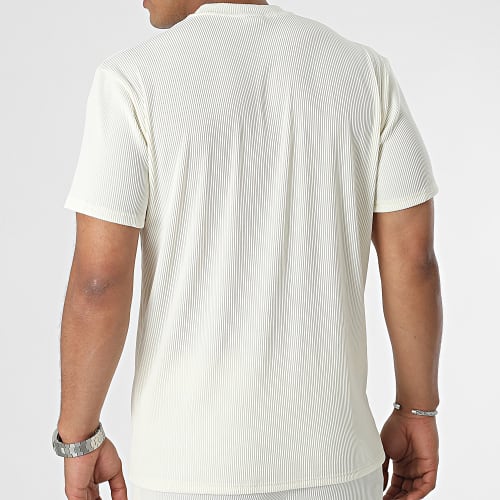 Ensemble Tee Shirt Et Short Jogging Beige