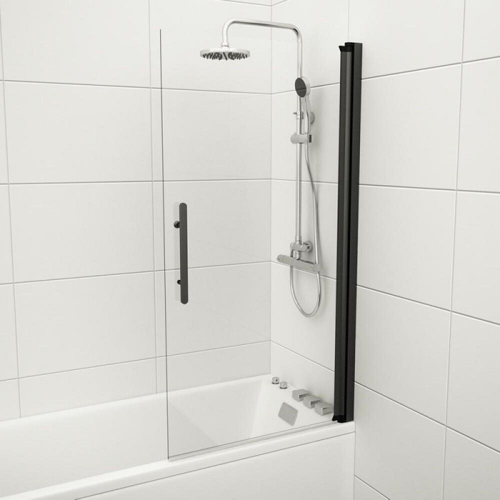 BADEKARSVEGG CAMARGUE SKÄRGÅRD SVART KLARGLASS 80X150CM