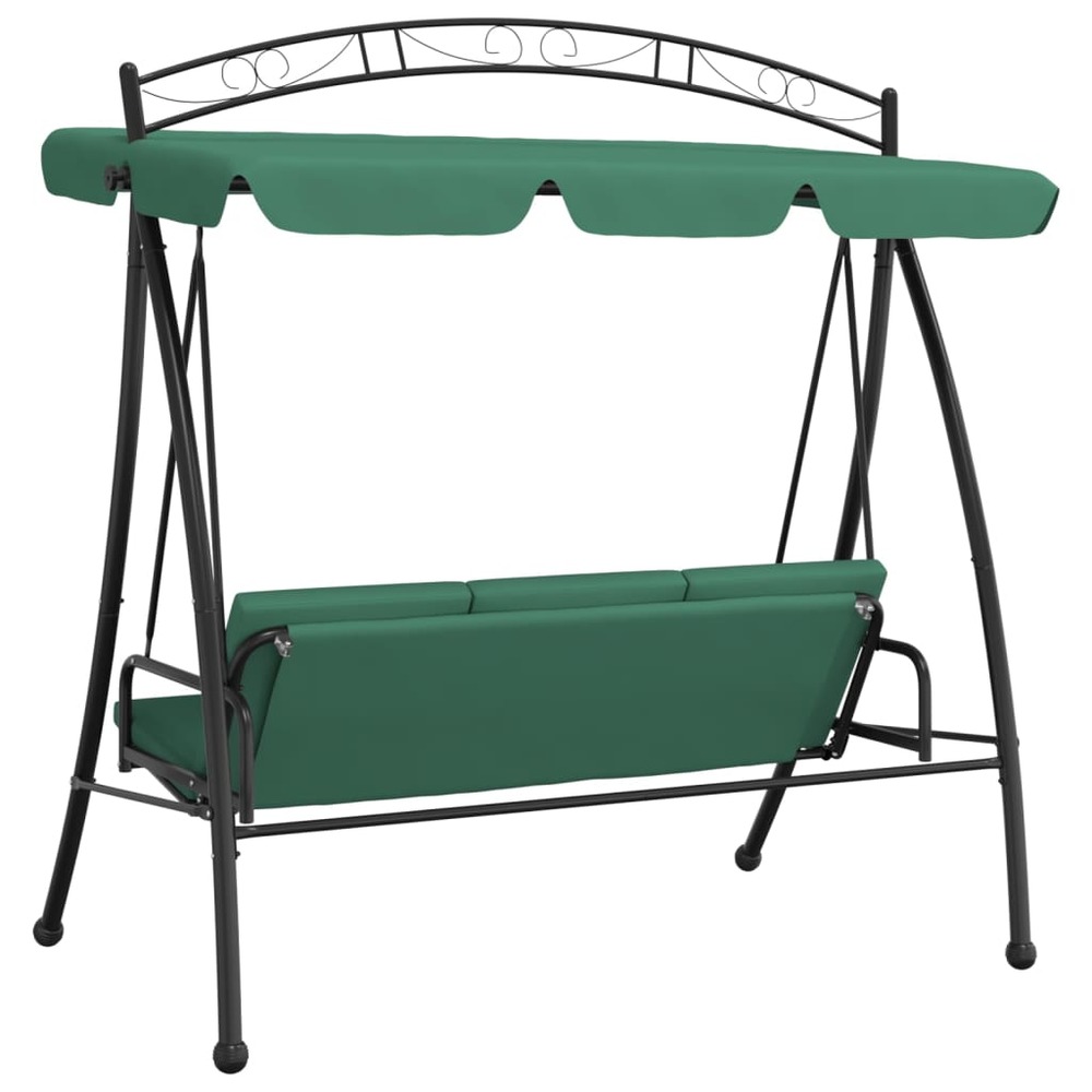 Balancelle de jardin avec auvent vert 198 cm tissu et acier