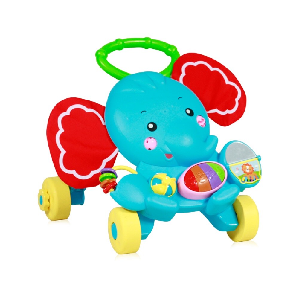 Lorelli Lauflernwagen Elefant Laufhilfe Spielcenter Licht Greifringe Musiktasten in blau