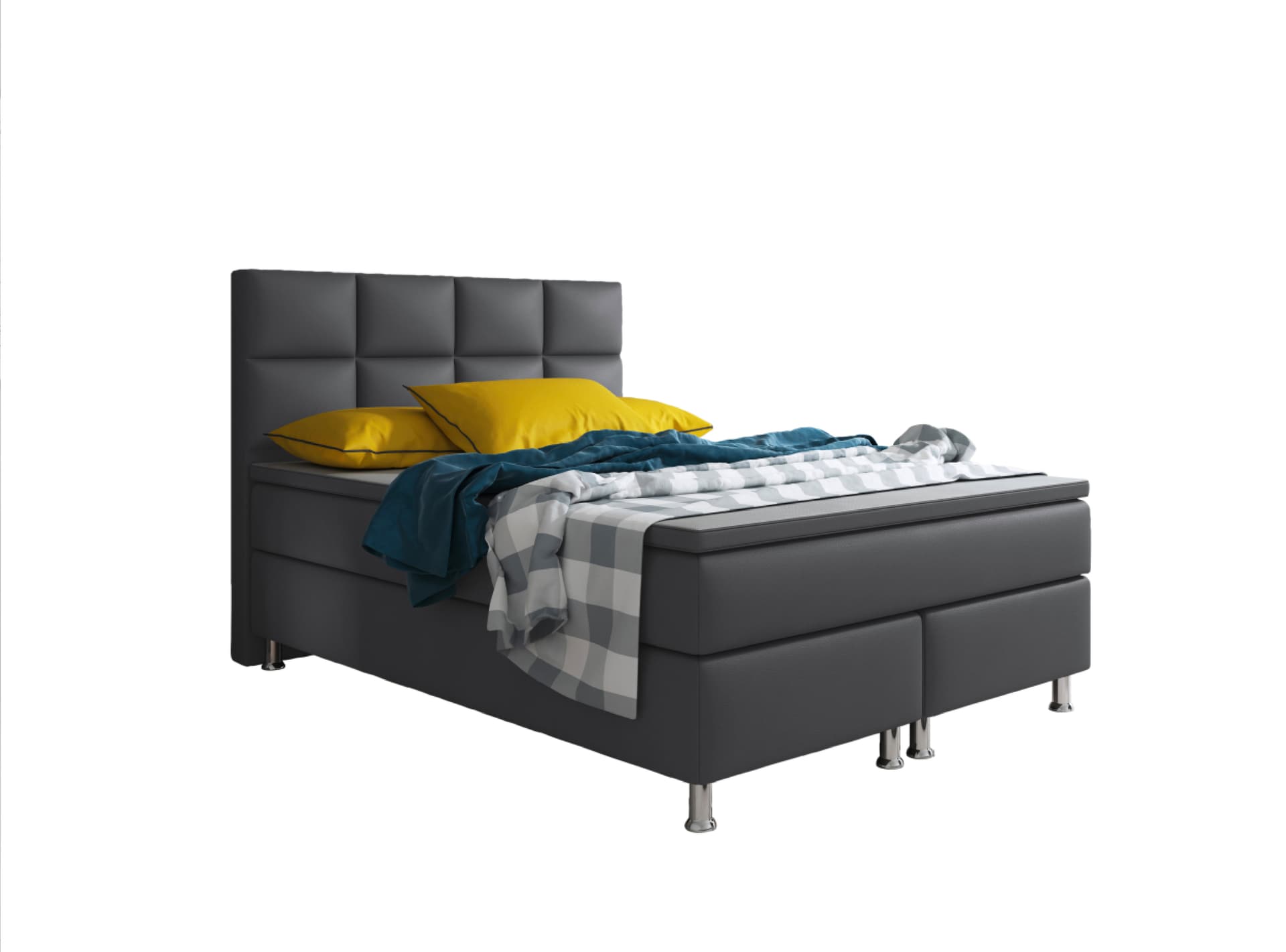 Boxspringbett Miami 140 x 200 cm anthrazit