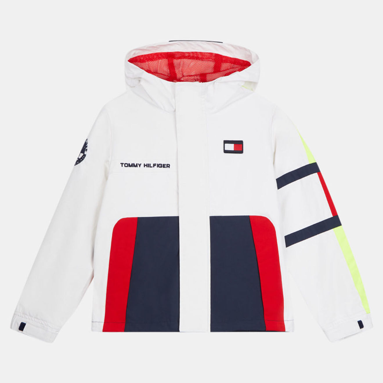 Tommy Hilfiger Parka déperlante à capuche bandes blanc/marine/rouge