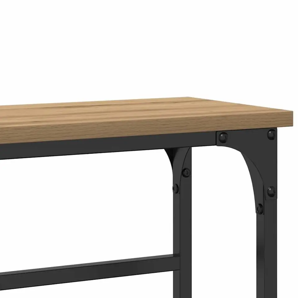 vidaXL - Sidetable - Artisanaal eiken - Gelaagd hout en metaal - 75x19.5x75 cm