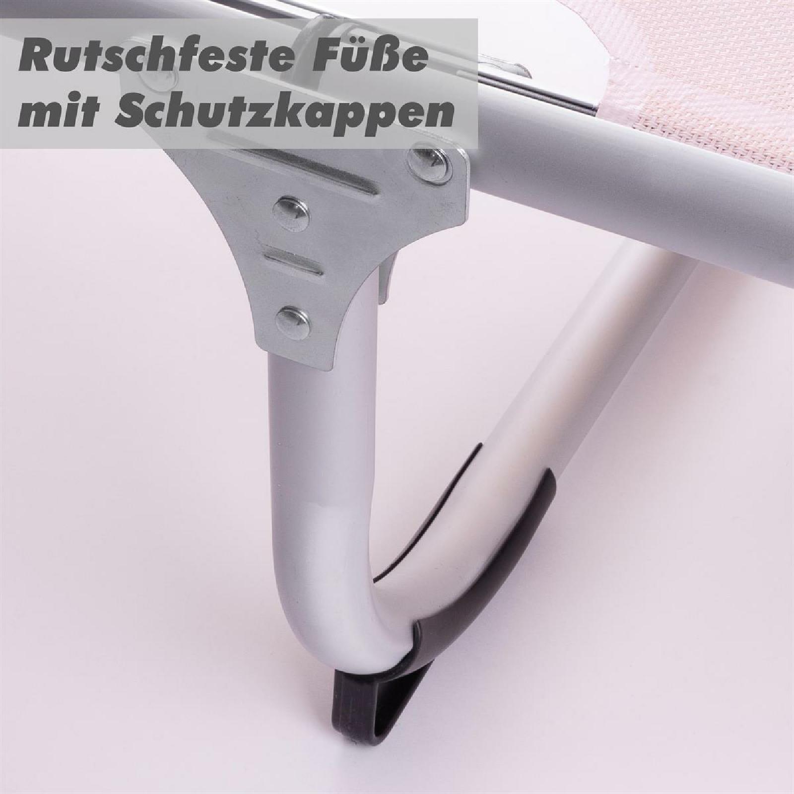 VCM Sonnenliege Sonnendach Beige 187x57x30 cm Alu Campingliege klappbar