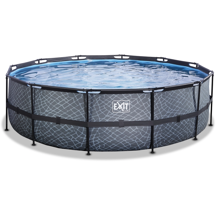 EXIT Frame Pool ø488x122cm (12v Filterpumpe) – Grau