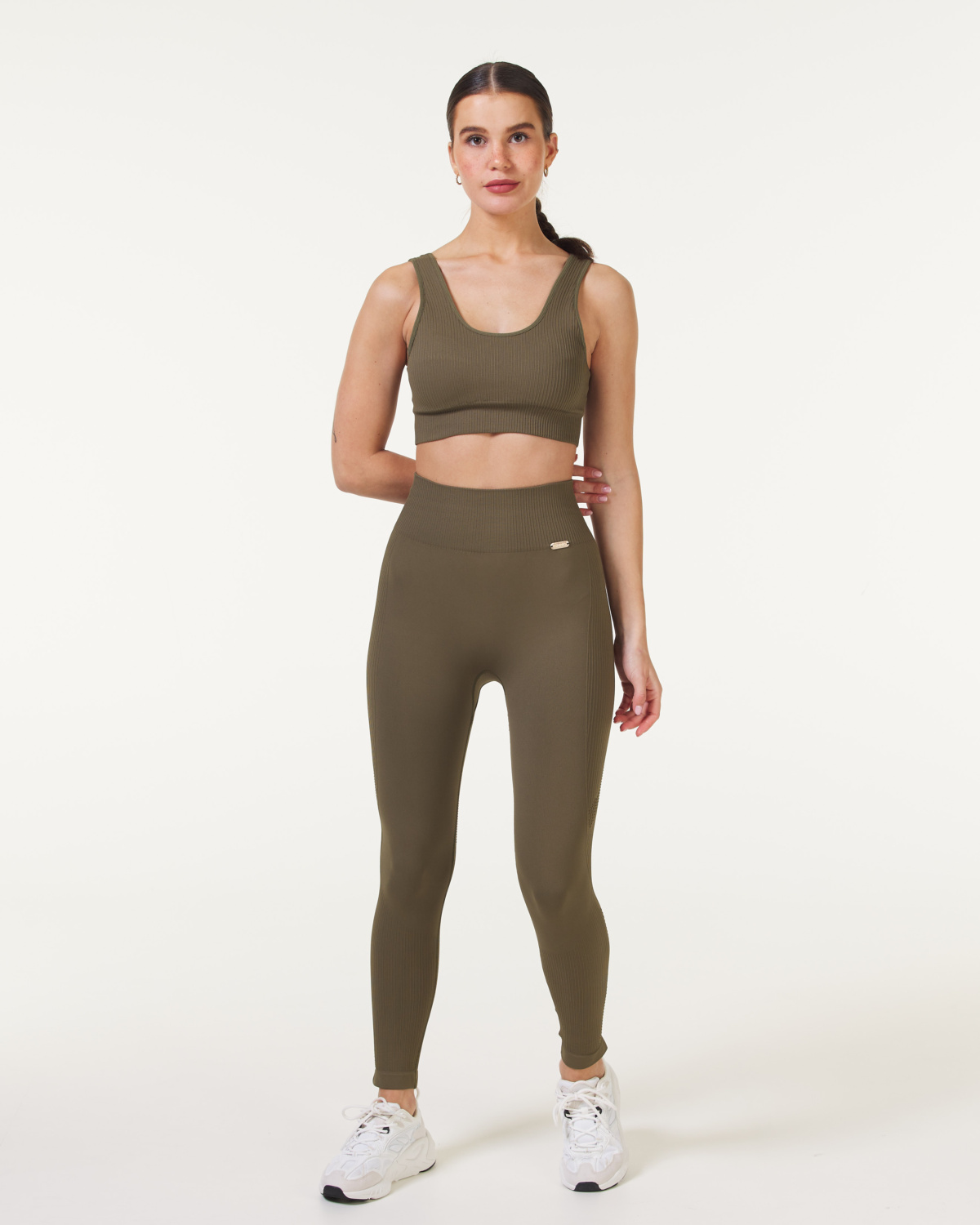 Bumpro Wave Seamless Mesh Tights Green Ivy