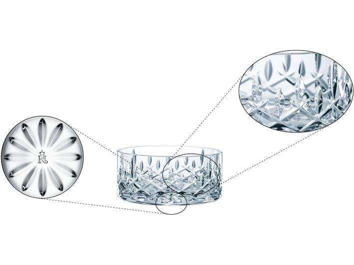 Nachtmann Schale Noblesse, 2 Stück Kristallglas Schüsselset mit Rautenmuster, 2-teilig