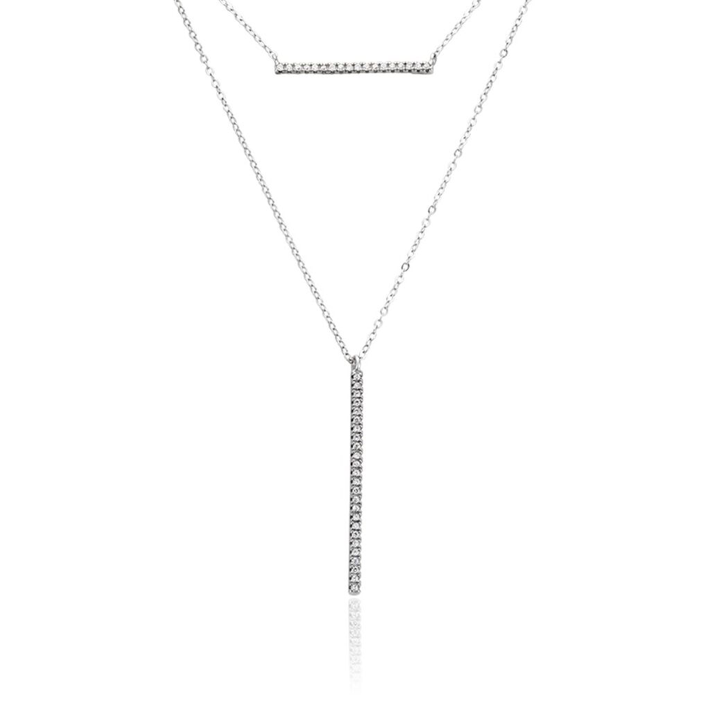 Collier Sharmaine Argent Blanc Oxyde De Zirconium