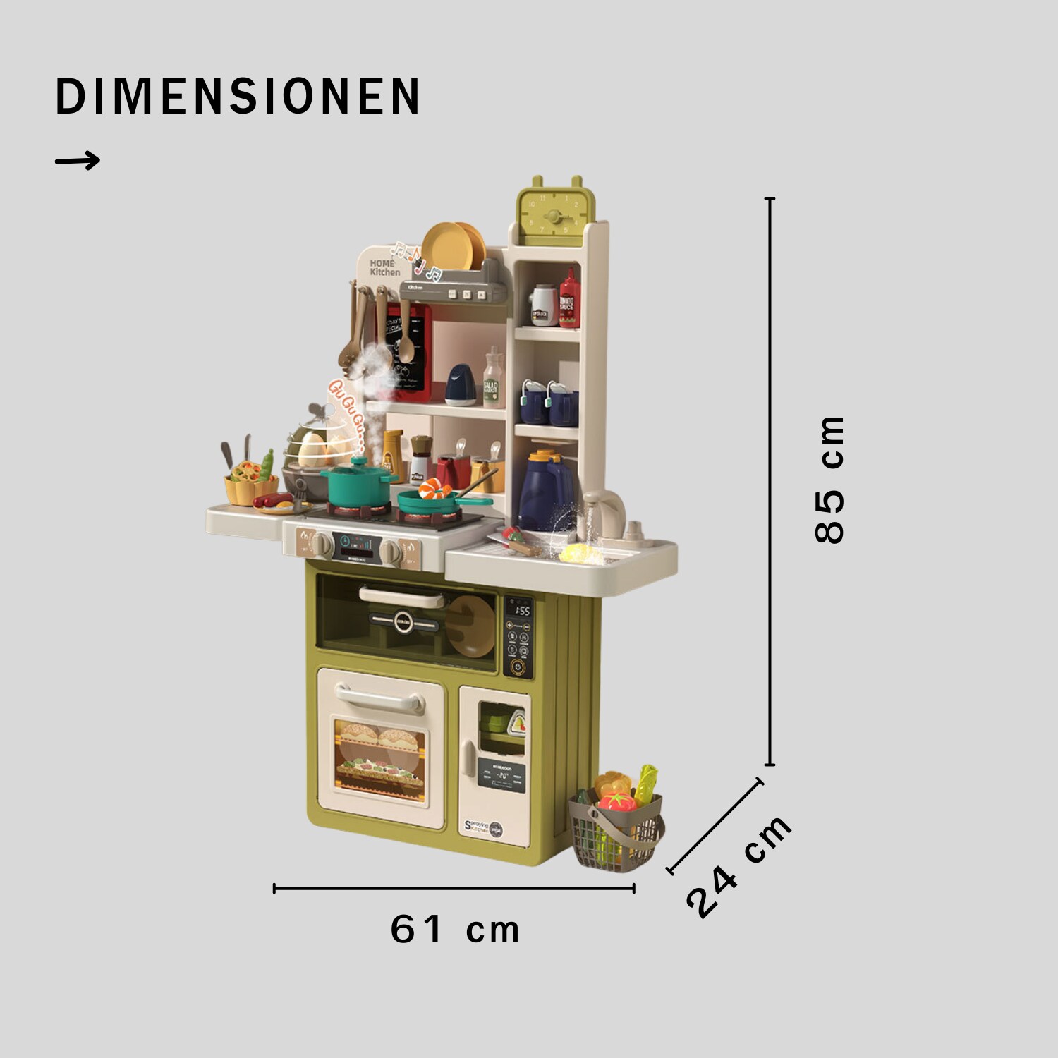 Coemo Kinderküche Jenny Spielküche mit viel Zubehör Farbe Grün