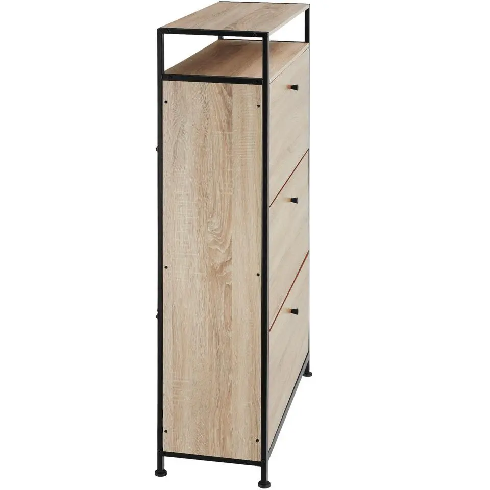 tectake Schoenenkast, Industrieel Licht Hout, Eiken Sonoma