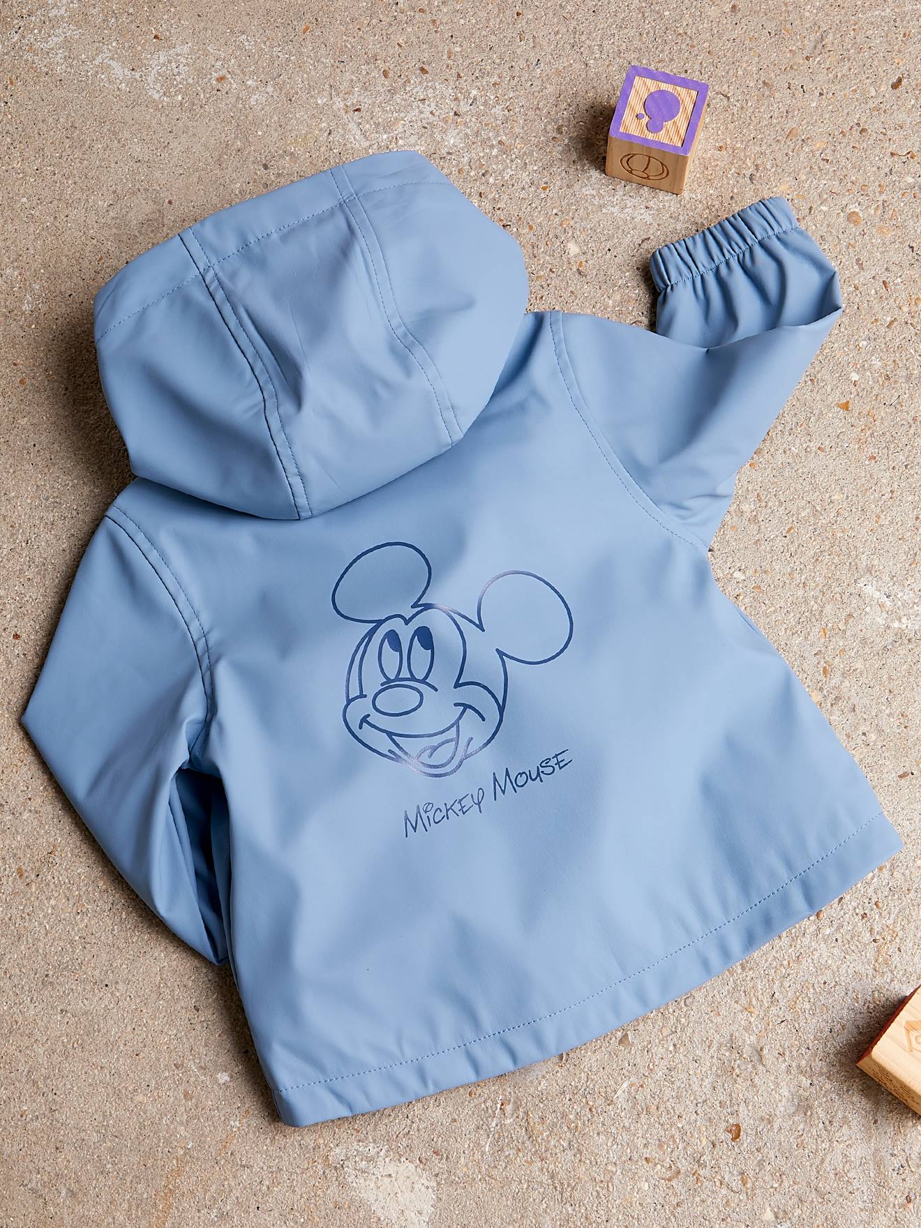 Jaqueta corta-vento infantil DS Mickey®, azul escuro liso
