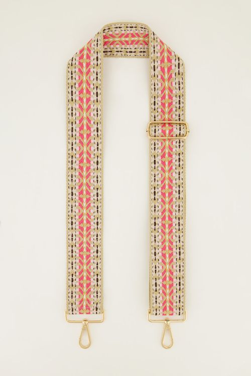 Aztec bag strap lichtroze