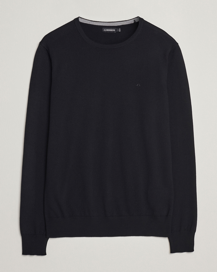 J.Lindeberg Lyle True Merino Crew Neck Pullover Black