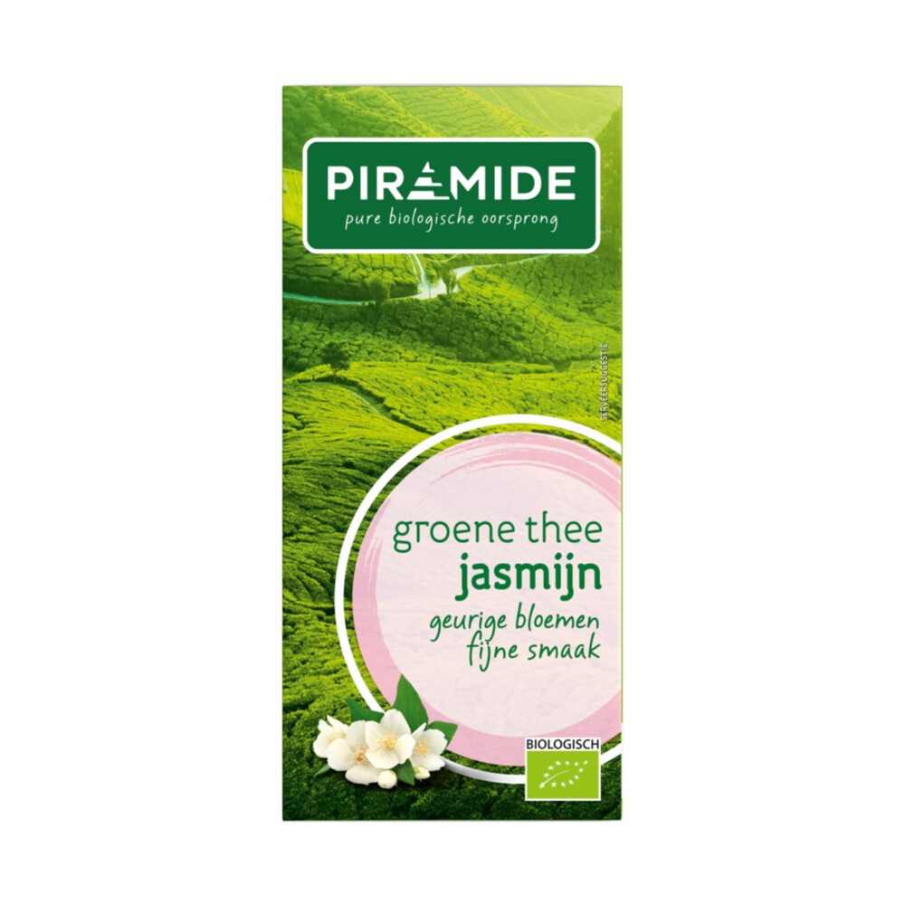 3x Piramide Biologische Groene Theezakjes Jasmijn20 stuks