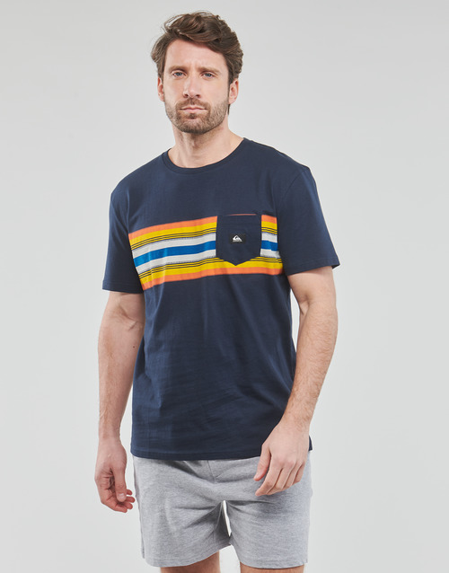 Quiksilver - SURFADELICA STRIPE SS - Marine / Jaune