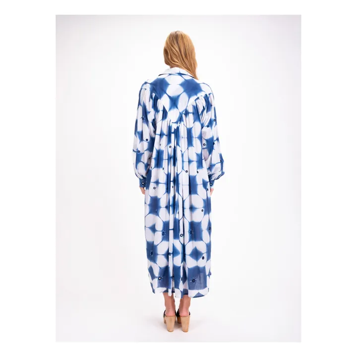 Virginie de Vinster Robe Cramp Dye Voile de Coton | Bleu indigo