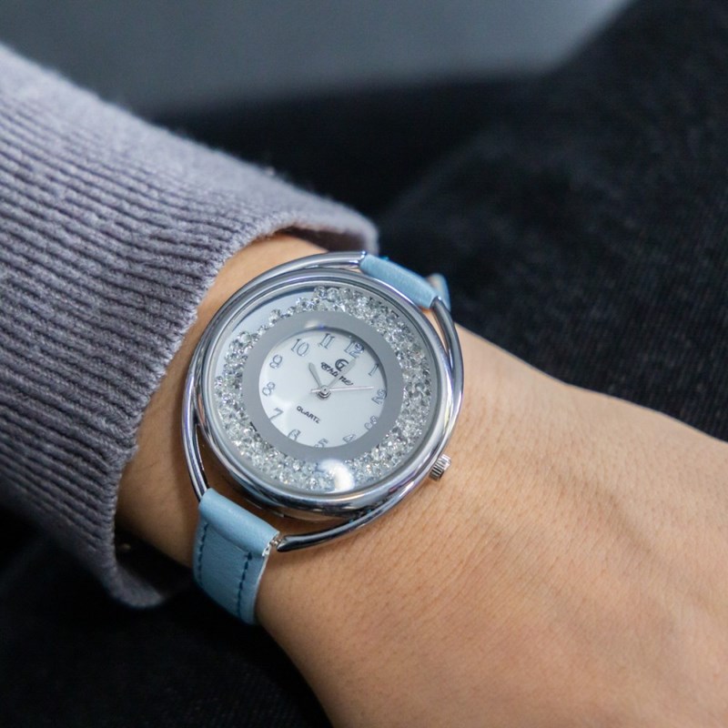 Montre Femme CHTIME bracelet Cuir Bleu