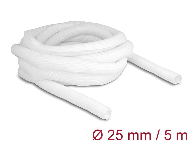 Delock Geflechtschlauch Selbstschliessend 5 m x 25 mm Weiss Delock Geflechtschlauch selbstschliessend 5 m x 25 mm weiss