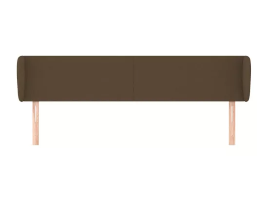 Tête de lit avec oreilles Marron foncé 183x23x78/88 cm Tissu