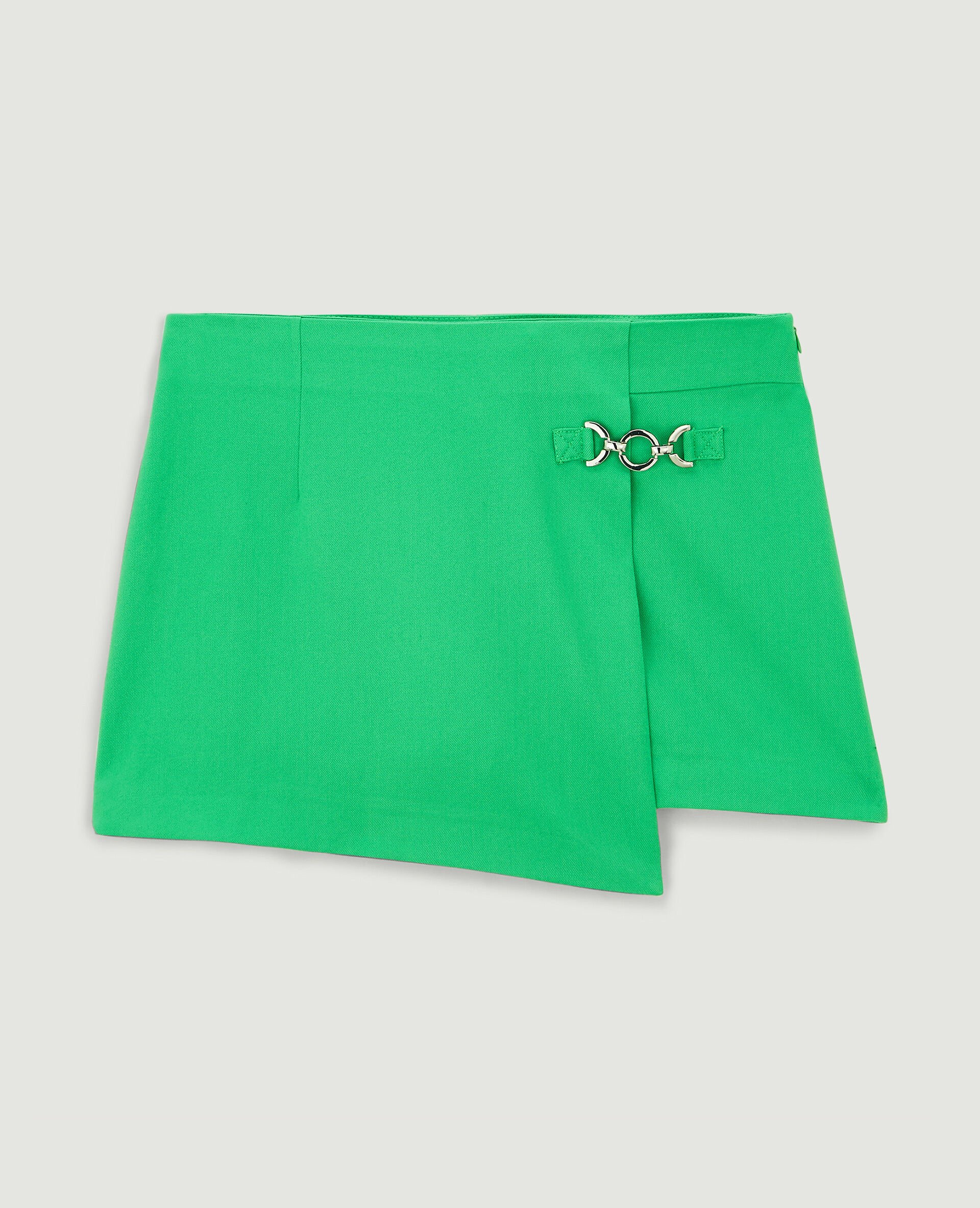 Jupe-short avec boucle métallique - Vert