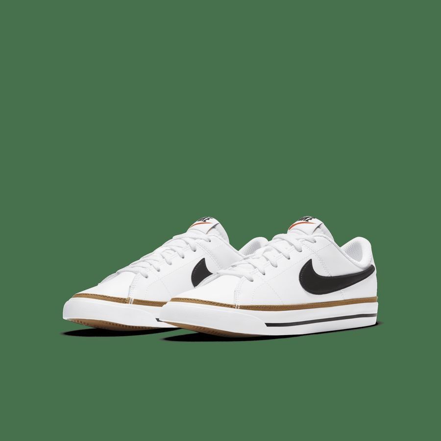 Nike Court Legacy Big Kids' Shoes WHITE/BLACK-DESERT OCHRE-GUM LIGHT