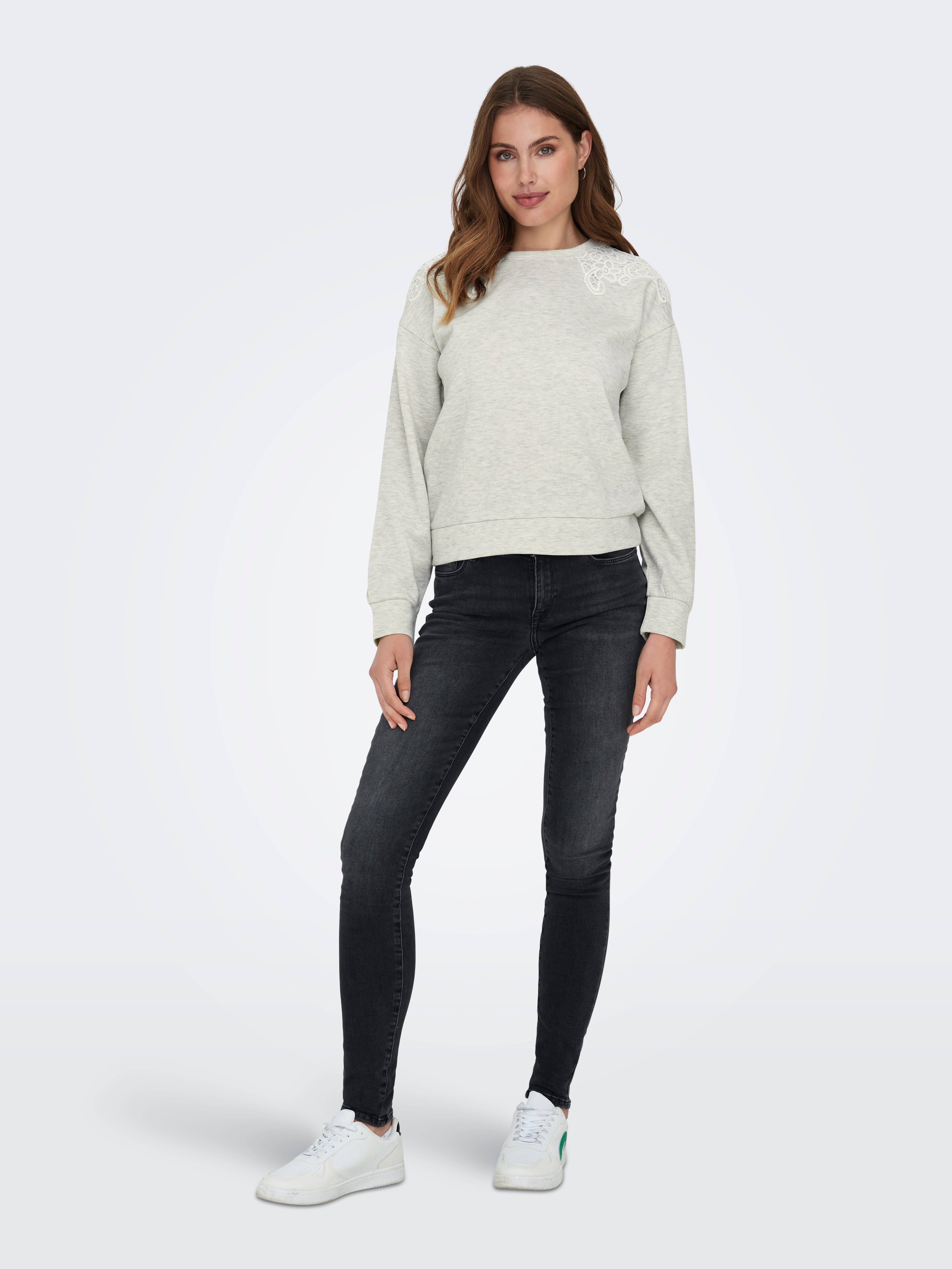 ONLGINA Sweatshirt Light Grey Melange