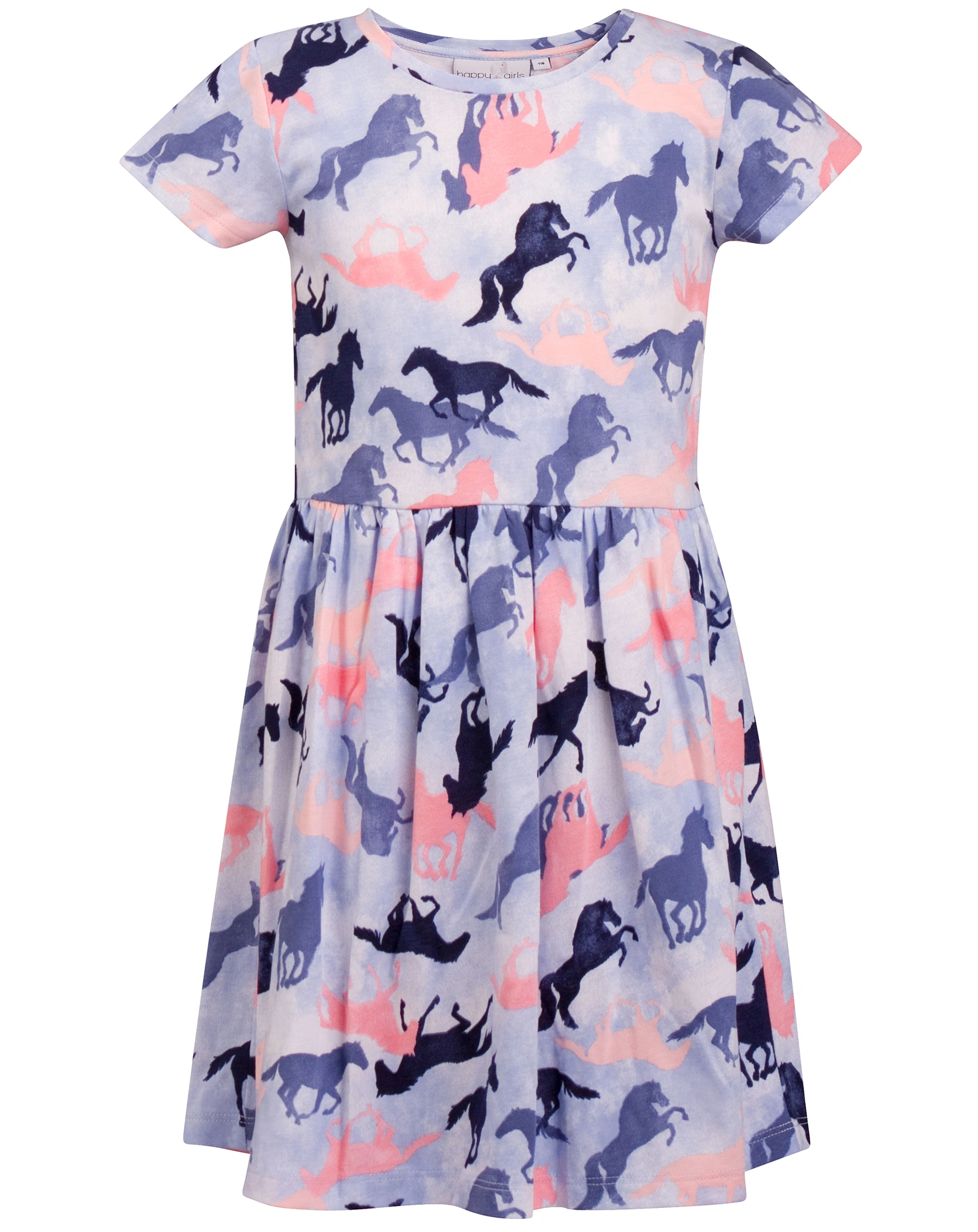 Kurzarmkleid HORSES in arctic blue