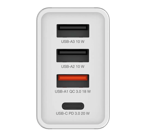 (30W) 3x USB A / 1x USB C Ladegerät Netzteil PD 3.0 QC 3.0 (49701) - Weiss