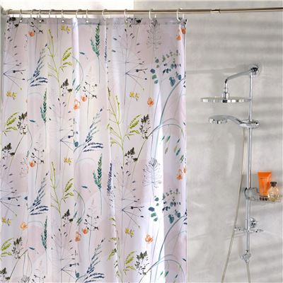 Rideau de douche motif végétal