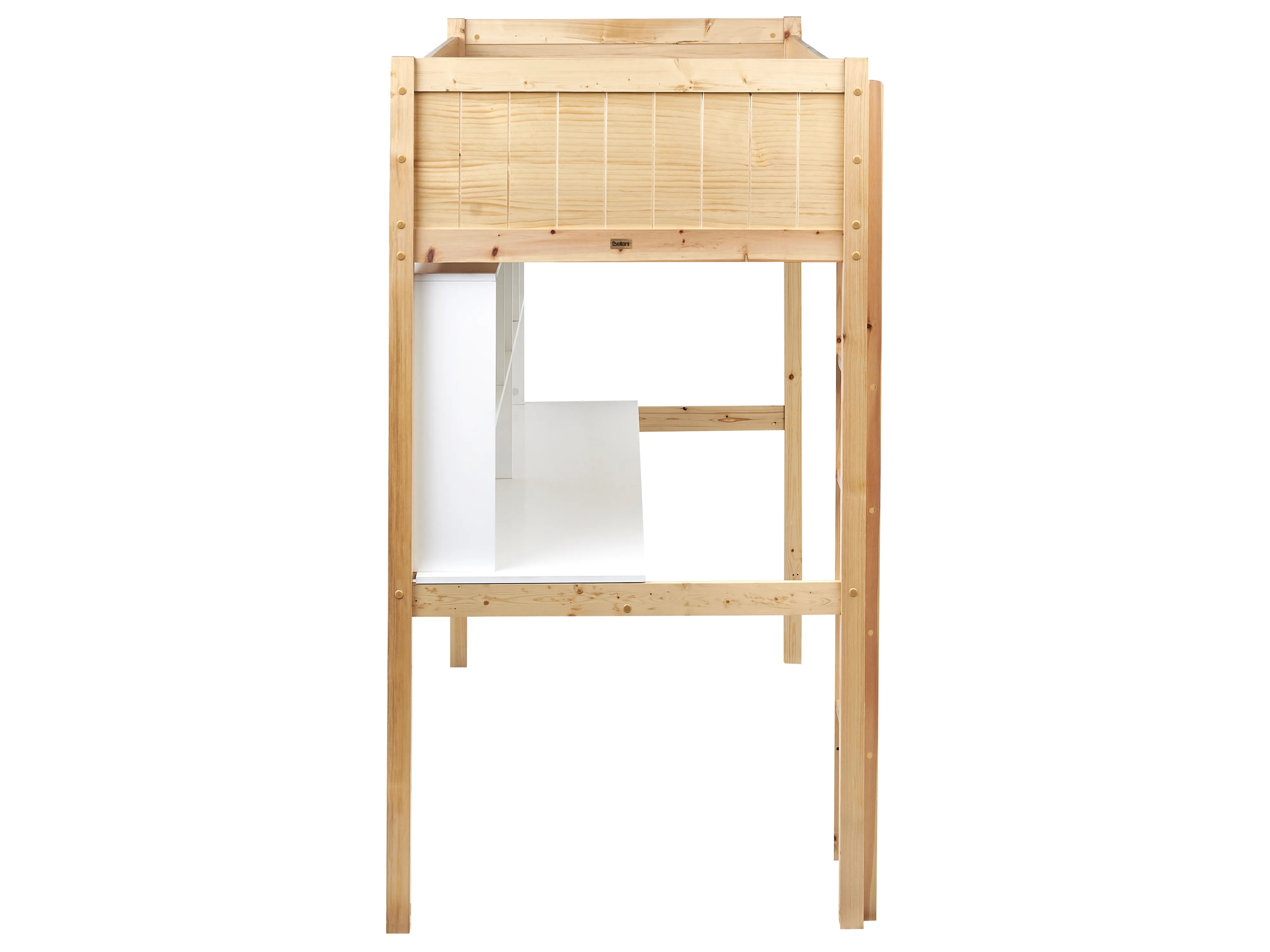Hoogslaper met bureau Dennenhout FOUCAMONT 90 x 200 cm Lichtbruin